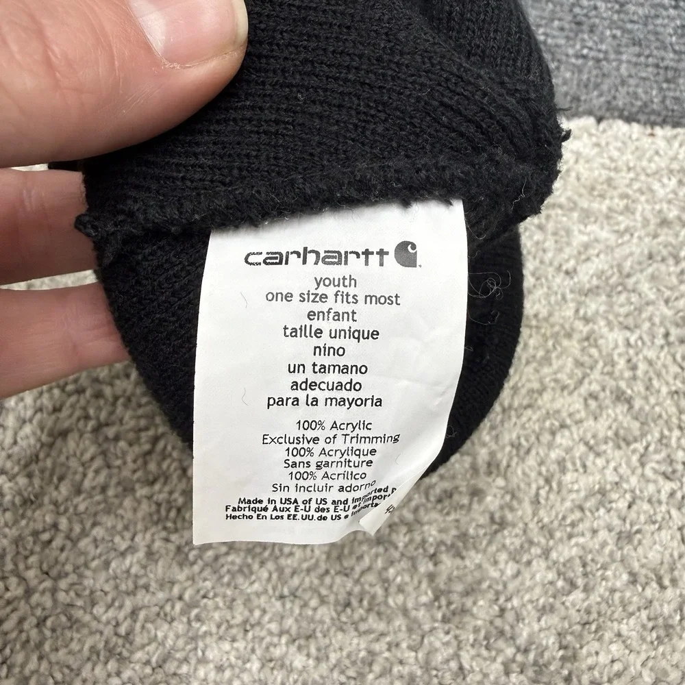 Carhartt youth beanie toboggan hat cap black USA